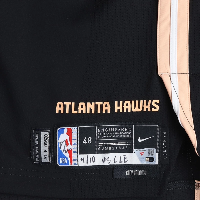 Keaton Wallace Atlanta Hawks Game-Used #2 Black Nike City Edition Jersey vs. Cleveland Cavaliers on April 10, 2026 - Size 48+4