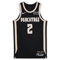 Maillot Nike City Edition noir n° 2 porté par Keaton Wallace (Atlanta Hawks) lors du match contre les Los Angeles Clippers le 3 décembre 2025 - Taille 48+4