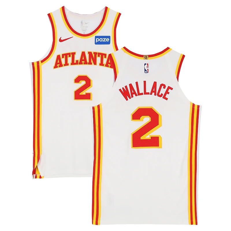 Keaton Wallace Atlanta Hawks Game-Used #2 White Nike Jersey vs. New York Knicks on April 25 and 30, 2026 - Size 48+4