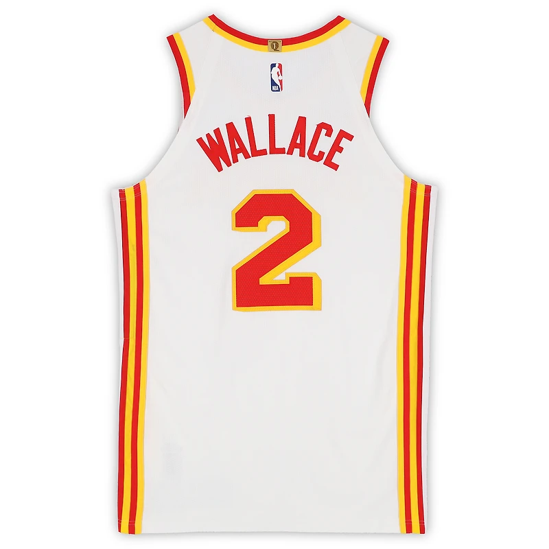 Keaton Wallace Atlanta Hawks Game-Used #2 White Nike Jersey vs. New York Knicks on April 25 and 30, 2026 - Size 48+4