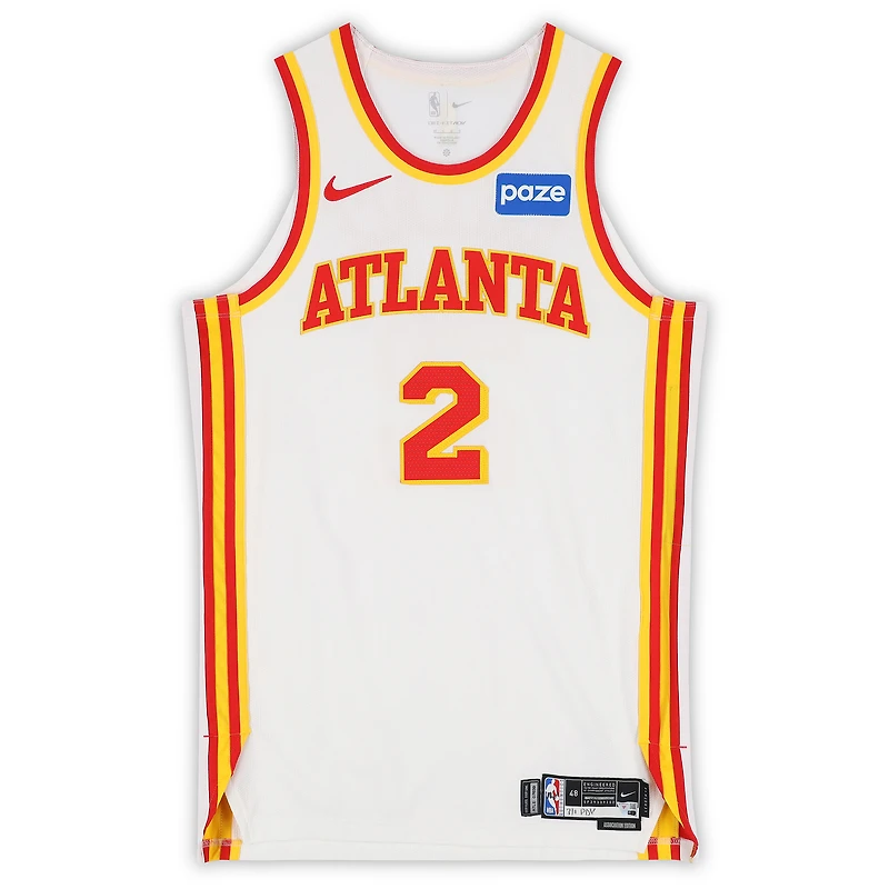 Keaton Wallace Atlanta Hawks Game-Used #2 White Nike Jersey vs. Portland Trail Blazers on March 1, 2026 - Size 48+4