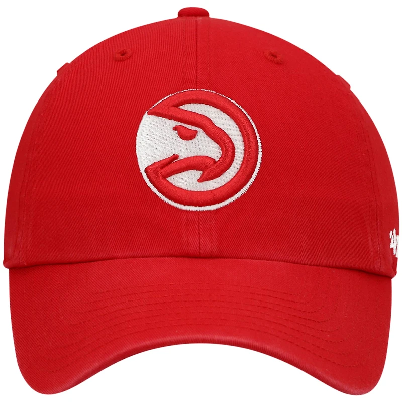 Men's '47  Red Atlanta Hawks Core Logo Clean Up Adjustable Hat