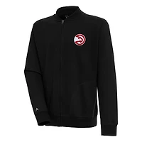 Veste zippée Victory noire Antigua pour homme des Atlanta Hawks