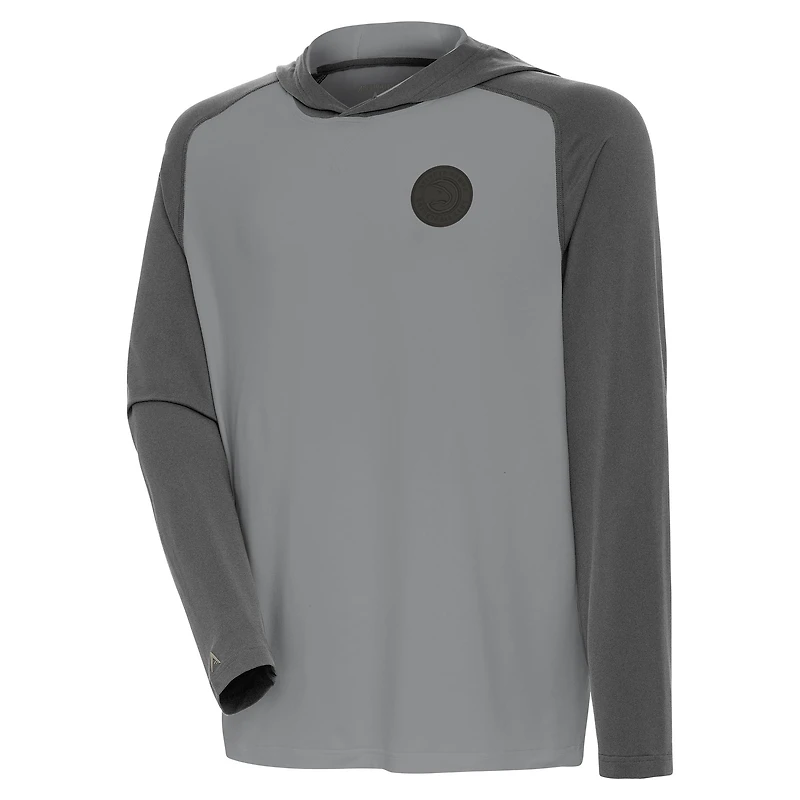 Sweat à capuche gris Antigua pour homme des Atlanta Hawks, ton sur Intrepid