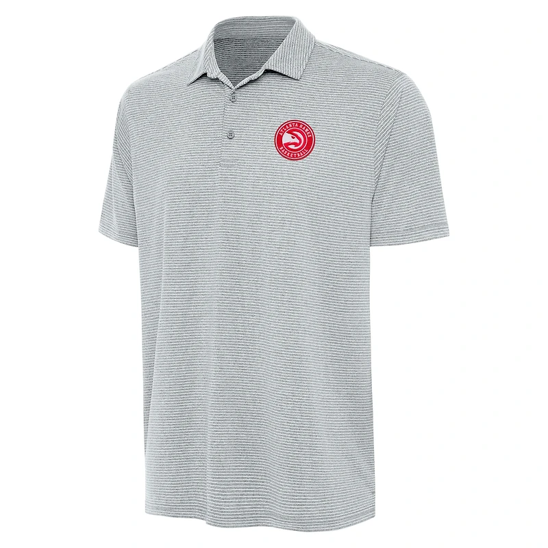 Polo gris chiné Antigua pour homme, motif Atlanta Hawks