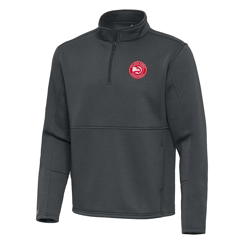 Men's Antigua Pewter Atlanta Hawks  Twist Quarter-Zip Pullover Top