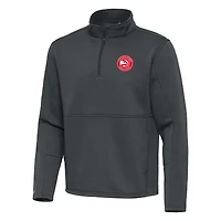 Men's Antigua Pewter Atlanta Hawks  Twist Quarter-Zip Pullover Top