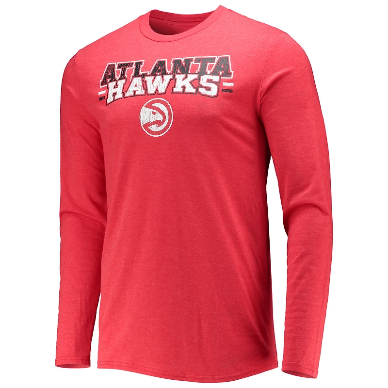 Concepts Sport Ensemble de nuit pour homme avec t-shirt à manches longues et pantalon Atlanta Hawks Noir/rouge