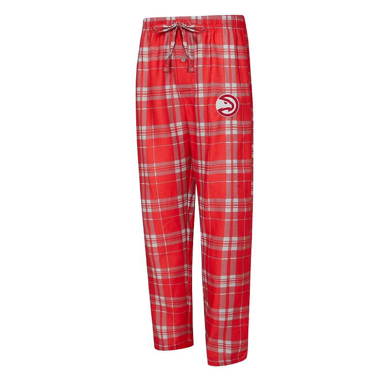 Men's Concepts Sport Red/Heather Gray Atlanta Hawks Regulate Long Sleeve T-Shirt & Plaid Pant Set