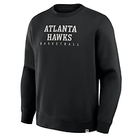 Men's Fanatics Black Atlanta Hawks Crossover Collection Defensive Rotation Drill Premium Pullover Sweatshirt