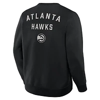 Men's Fanatics Black Atlanta Hawks Crossover Collection Defensive Rotation Drill Premium Pullover Sweatshirt
