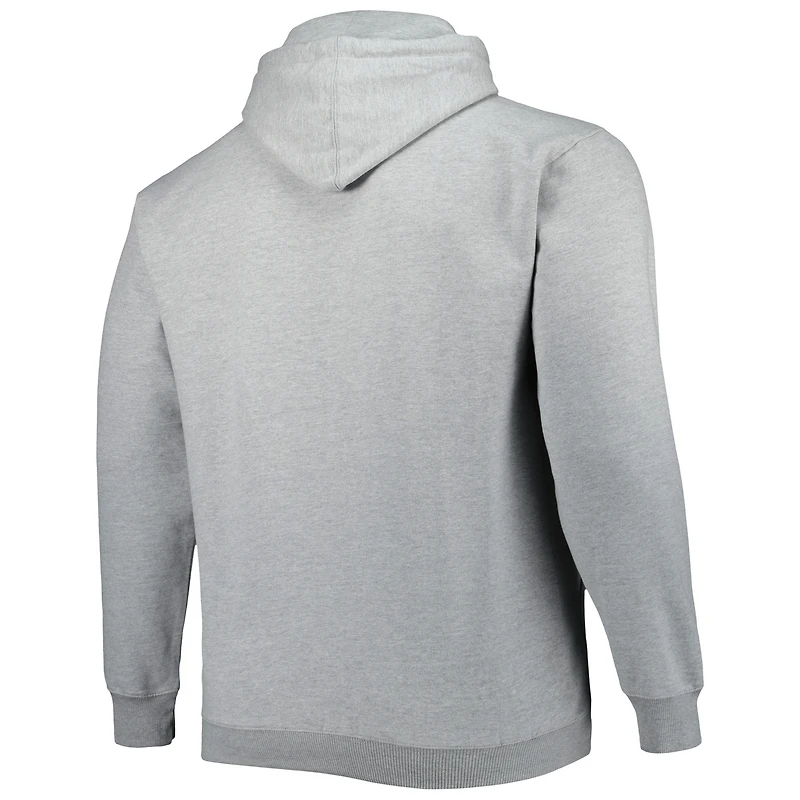 Men's Fanatics Heather Gray Atlanta Hawks Big & Tall Wordmark Pullover Hoodie