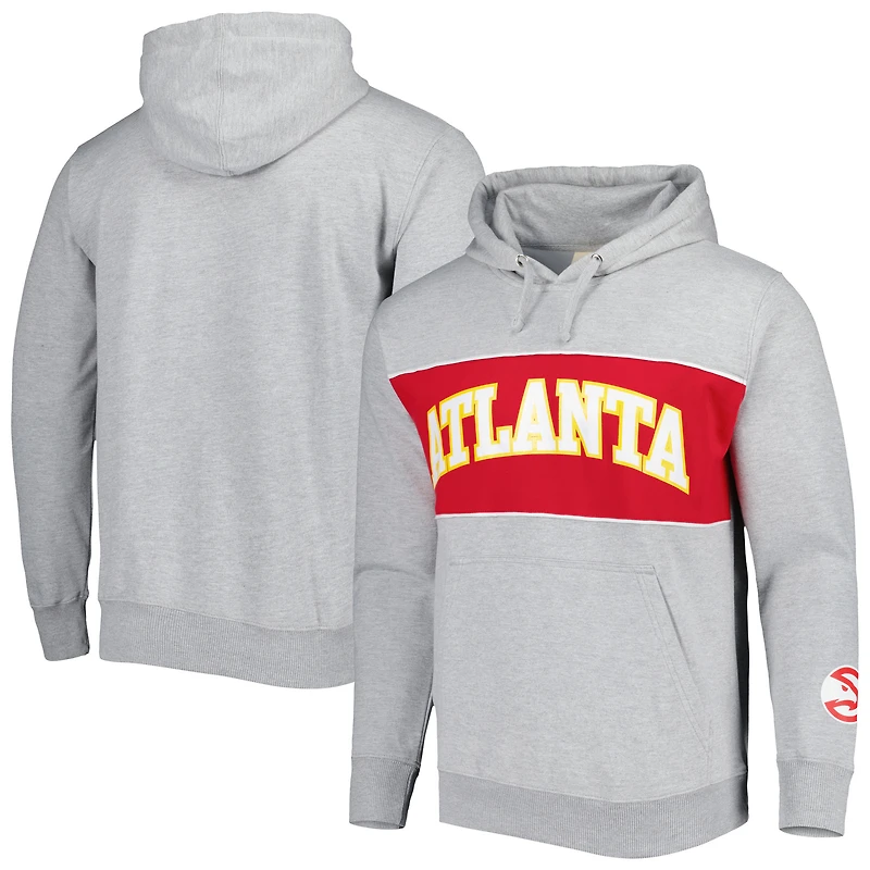 Men's Fanatics Heather Gray Atlanta Hawks Wordmark French Terry Pullover Hoodie