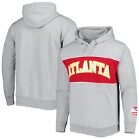 Men's Fanatics Heather Gray Atlanta Hawks Wordmark French Terry Pullover Hoodie