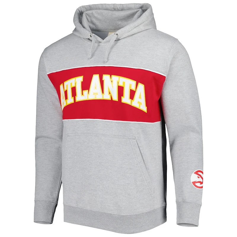 Sweat à capuche Fanatics Heather Grey Atlanta Hawks Wordmark French Terry pour hommes