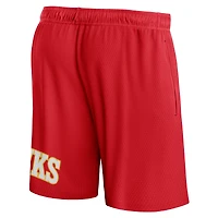 Short en maille à lancer franc Fanatics pour hommes, rouge, Atlanta Hawks