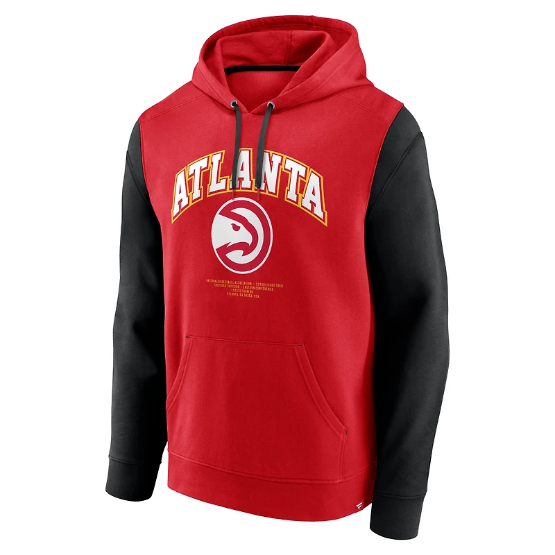Men's Fanatics Red Atlanta Hawks Scorer Pullover Hoodie