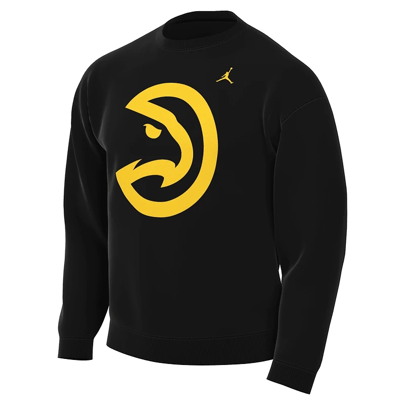 Men's Jordan Brand Black Atlanta Hawks Statement Edition Sweatshirt
