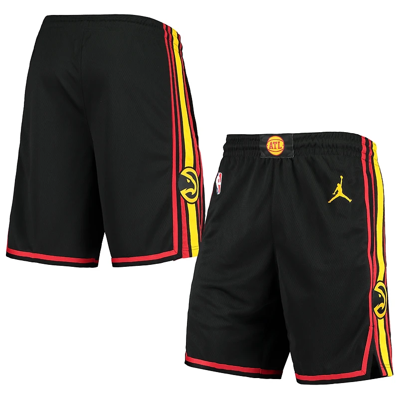 Short Swingman Jordan Brand noir pour hommes des Atlanta Hawks Statement Edition