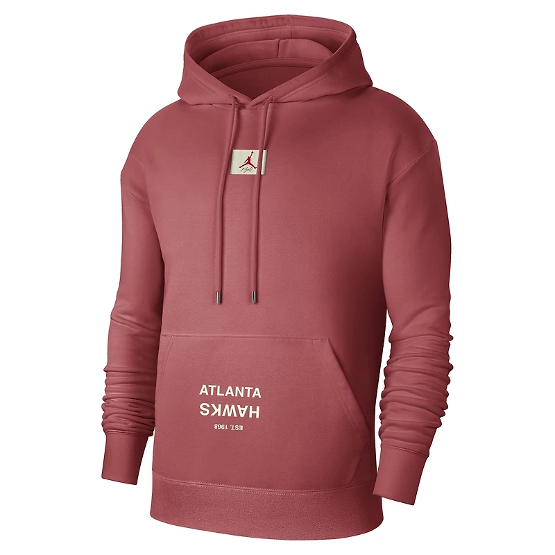 Men's Jordan Brand Red Atlanta Hawks Courtside Statement Edition Pullover Hoodie