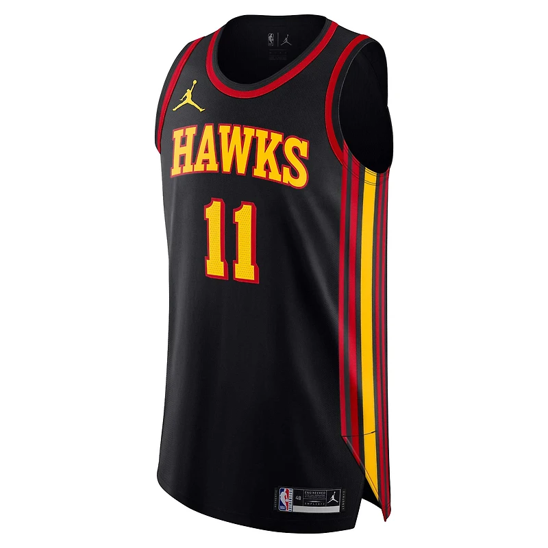 Maillot de joueur authentique des Atlanta Hawks Jordan Brand Trae Young noir pour homme - Édition Statement