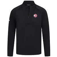 Men's Levelwear Black Atlanta Hawks Volley Quarter-Zip Top