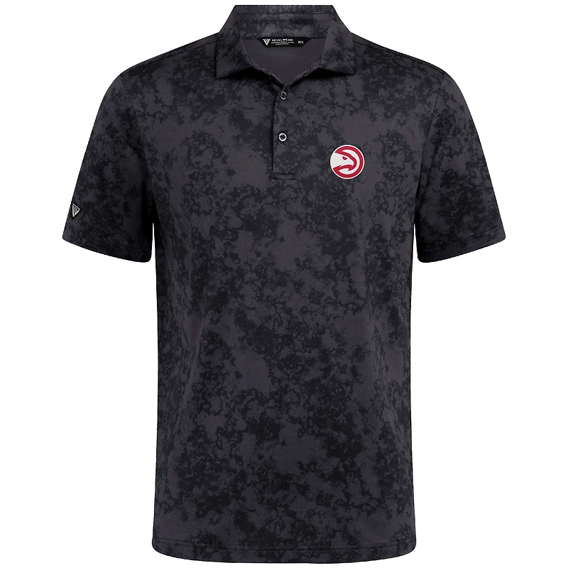 Polo noir Atlanta Hawks Whisper pour homme Levelwear