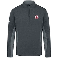 Men's Levelwear Heather Black Atlanta Hawks Waffle Insignia 2.0 Quarter-Zip Top