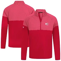 Men's Levelwear Red Atlanta Hawks Classic Stripes Quarter-Zip Top