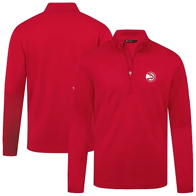 Men's Levelwear Red Atlanta Hawks Heron Quarter-Zip Top
