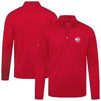Men's Levelwear Red Atlanta Hawks Heron Quarter-Zip Top