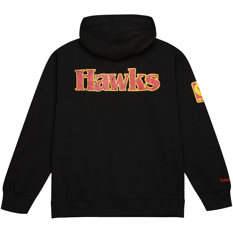 Men's Mitchell & Ness Black Atlanta Hawks Hardwood Classics OG 2.0 Pullover Hoodie
