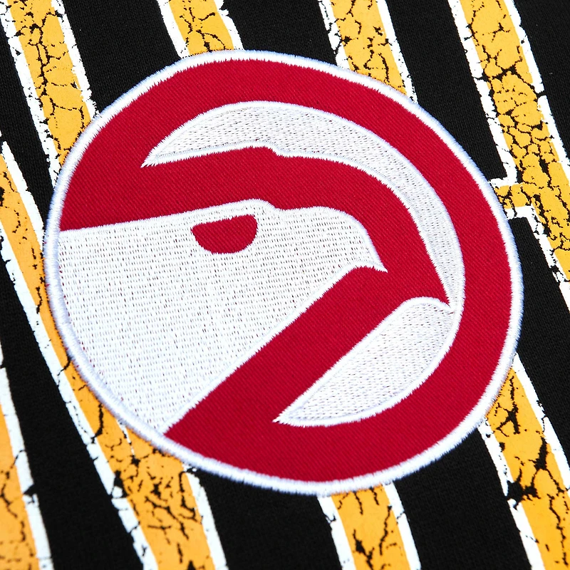 Men's Mitchell & Ness Black Atlanta Hawks Hardwood Classics OG 2.0 Pullover Hoodie