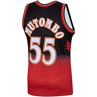 Men's Mitchell & Ness Dikembe Mutombo Scarlet Atlanta Hawks Hardwood Classics Swingman Jersey