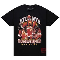 T-shirt pour homme Mitchell & Ness Dominique Wilkins Noir Atlanta Hawks Hardwood Classics Bling Concert Player