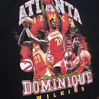 T-shirt pour homme Mitchell & Ness Dominique Wilkins Noir Atlanta Hawks Hardwood Classics Bling Concert Player
