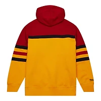 Men's Mitchell & Ness Gold/Red Atlanta Hawks Head Coach Pullover Hoodie