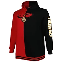 Chandail à capuchon fendu pour homme Atlanta Hawks Big & Tall Hardwood Classics rouge/noir Mitchell Ness