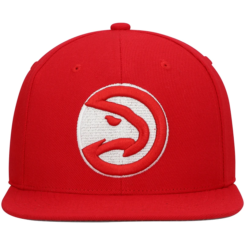 Casquette Snapback Mitchell & Ness Atlanta Hawks Ground 2.0 rouge pour hommes