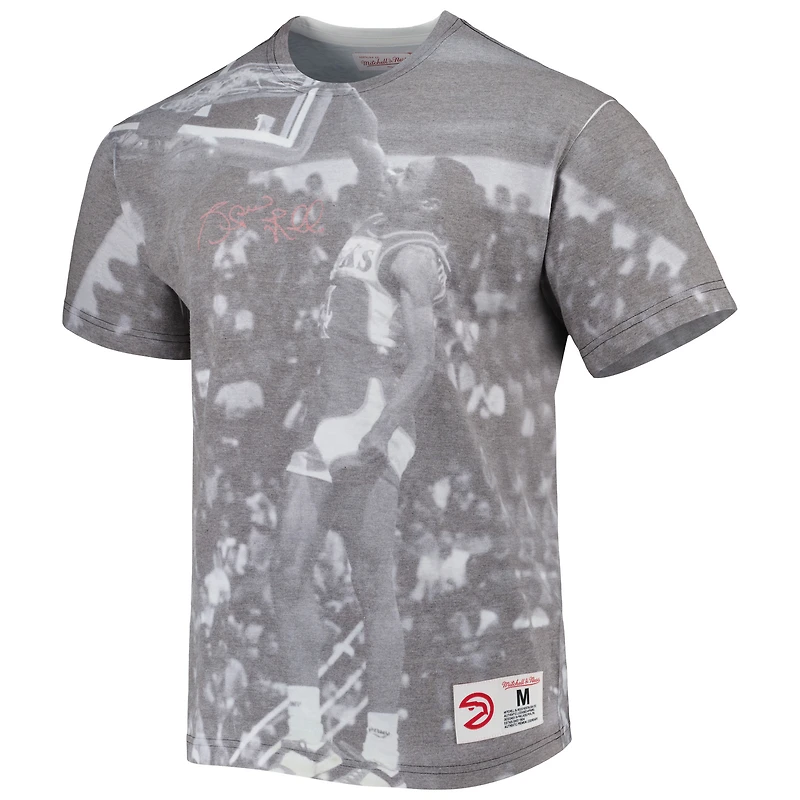 Men's Mitchell & Ness Spud Webb Heather Gray Atlanta Hawks Above The Rim T-Shirt
