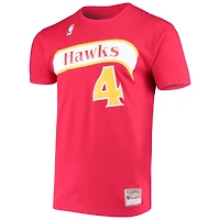 Men's Mitchell & Ness Spud Webb Red Atlanta Hawks Hardwood Classics Name Number T-Shirt