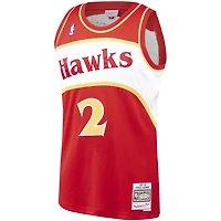 Men's Mitchell & Ness Stacey Augmon Red Atlanta Hawks 1991/92 Hardwood Classics Swingman Jersey
