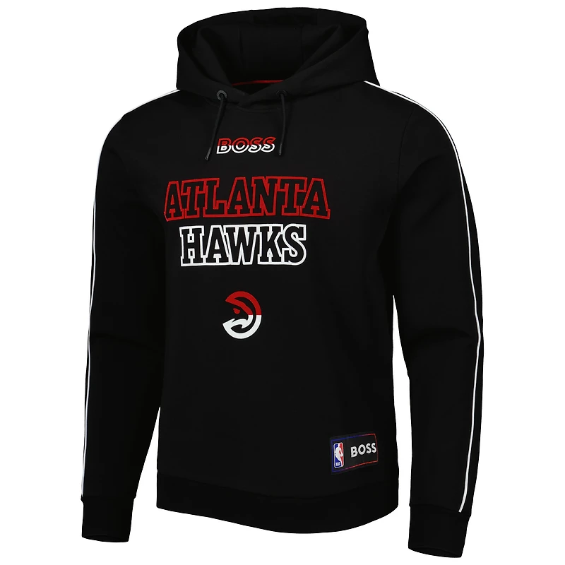 Sweat à capuche NBA x Hugo Boss noir Atlanta Hawks Team Bounce pour homme
