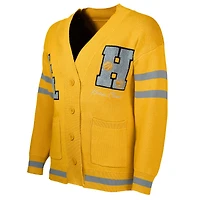 Men's NBA x Keiser Clark Yellow/Gray Atlanta Hawks No Caller ID Button-Up Cardigan