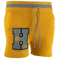 Short en tricot sans identification de l'appelant NBA x Keizer Clark pour homme, jaune/gris Atlanta Hawks