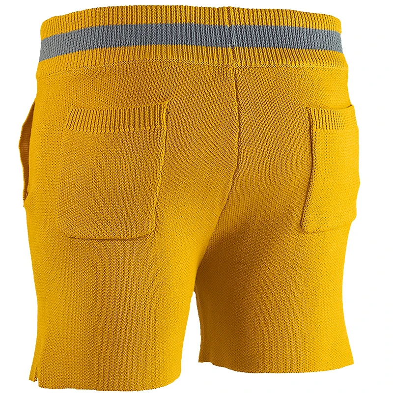 Short en tricot sans identification de l'appelant NBA x Keizer Clark pour homme, jaune/gris Atlanta Hawks