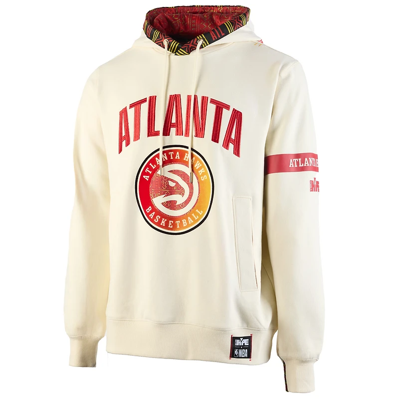 Men's NBA x Two Hype  Cream Atlanta Hawks Culture & Hoops Collection Premium Pullover Hoodie