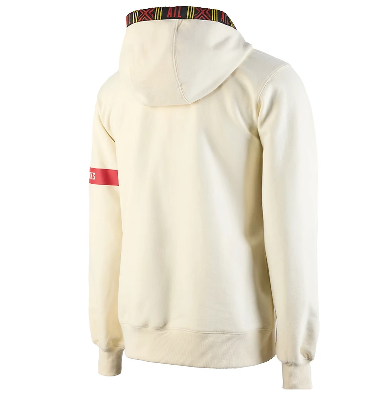 Men's NBA x Two Hype  Cream Atlanta Hawks Culture & Hoops Collection Premium Pullover Hoodie