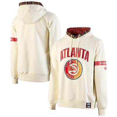 Men's NBA x Two Hype  Cream Atlanta Hawks Culture & Hoops Collection Premium Pullover Hoodie