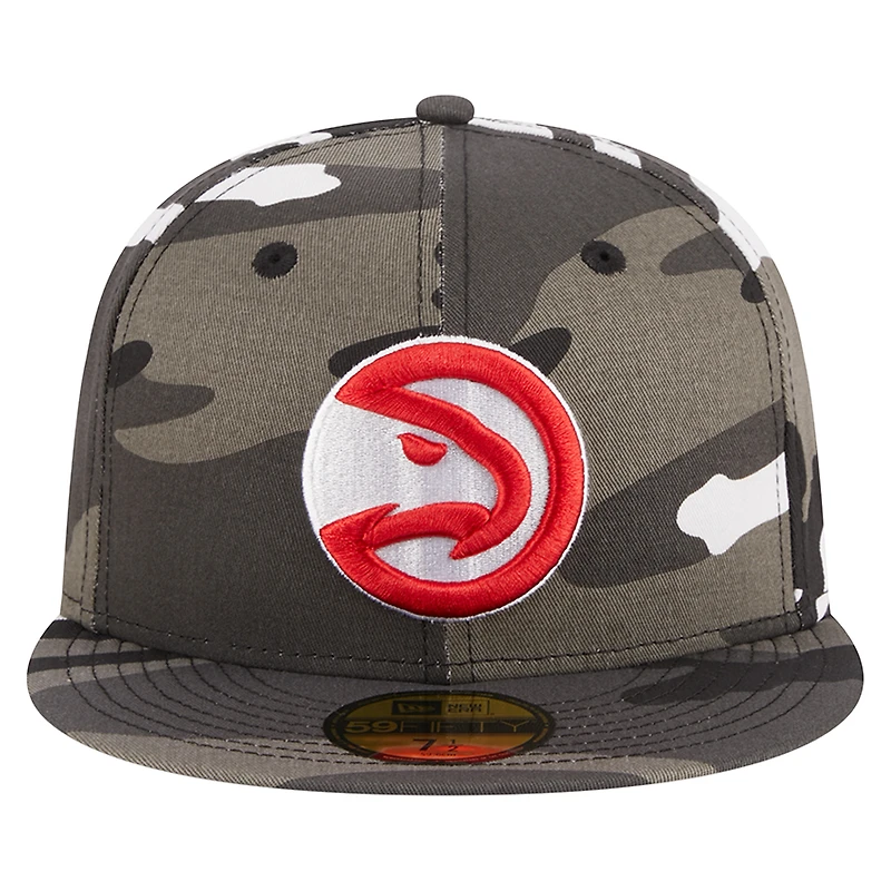 Casquette ajustée 59FIFTY camouflage Atlanta Hawks Snow Camo New Era pour hommes